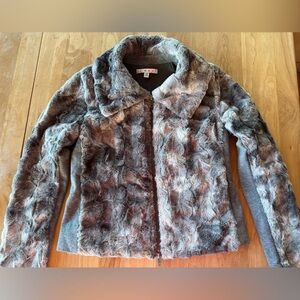 CAbi Gray Faux Fur Jacket